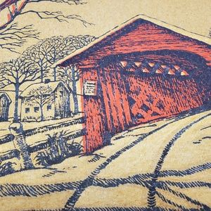 Accents - vintage Ensenco covered bridge tray w/ handles Accents - vintage Ensenco covered bridge tray w/ handles